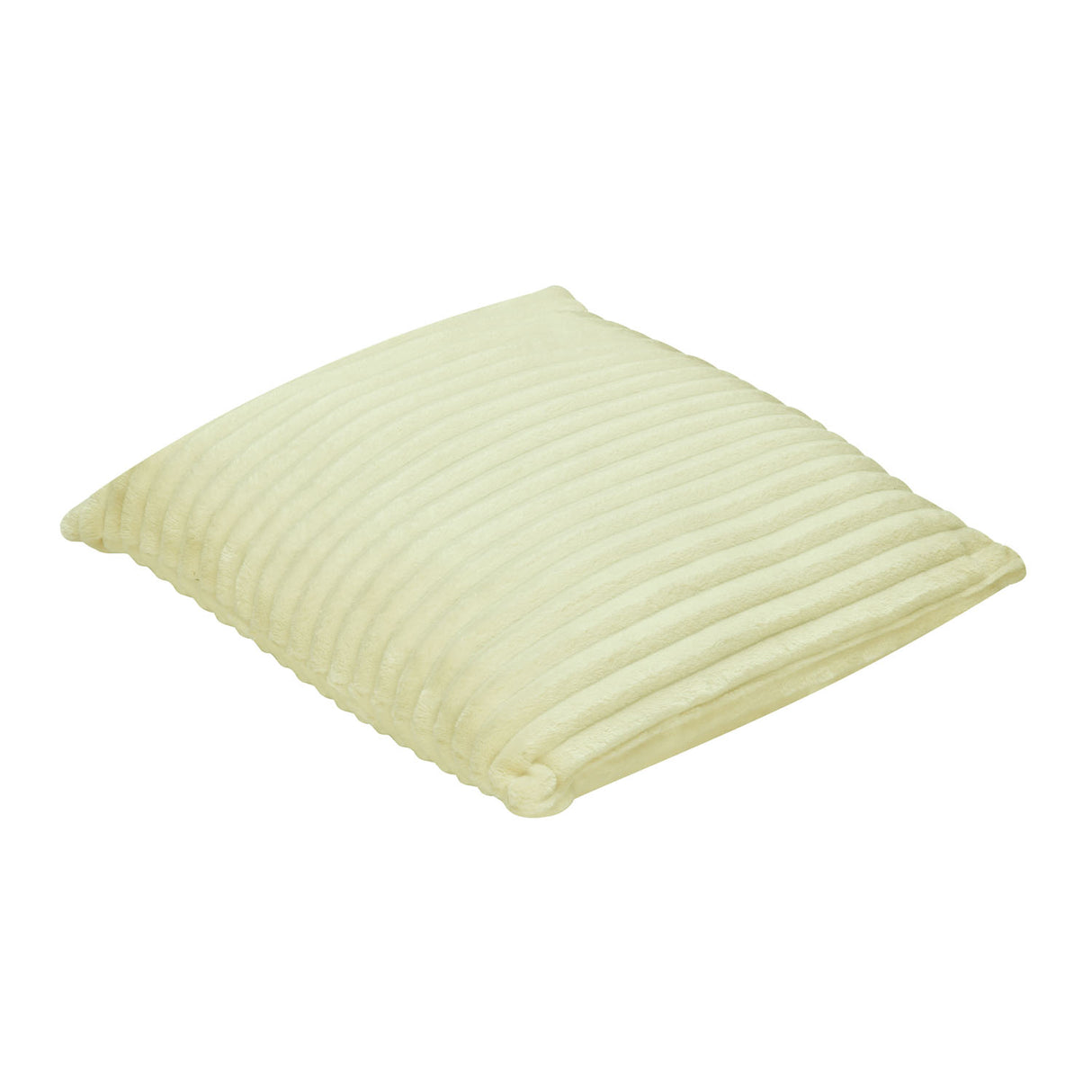 Fluted Flannel Polyester 24" x 24" Filled Cushion (Cream)