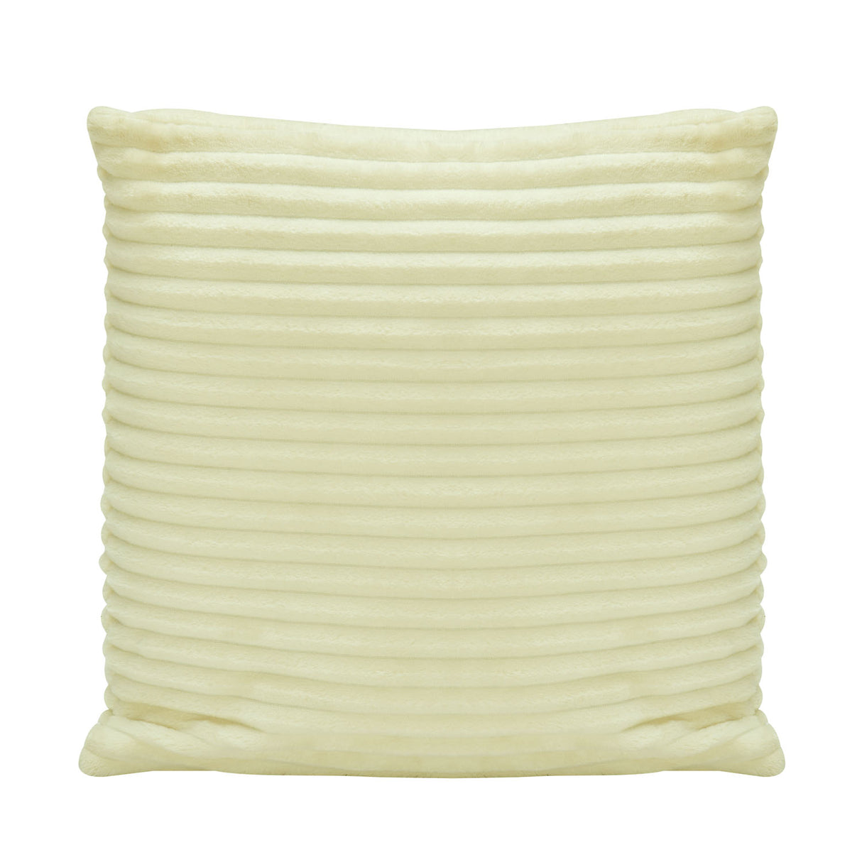 Fluted Flannel Polyester 24" x 24" Filled Cushion (Cream)