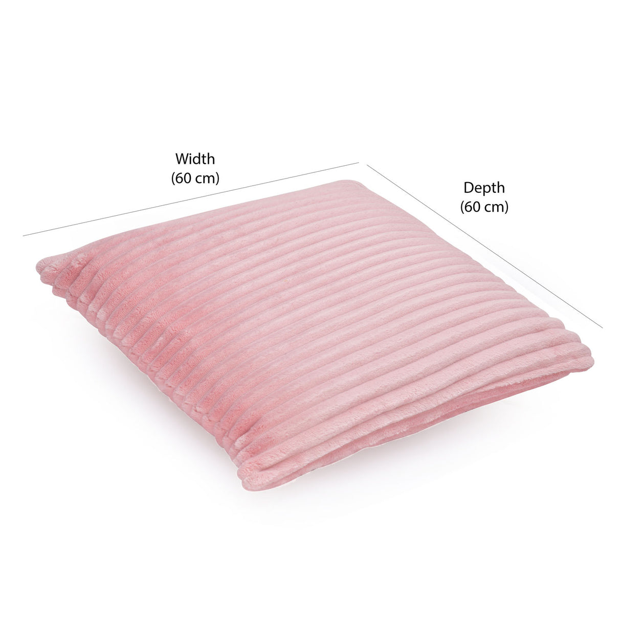 Fluted Flannel Polyester 24" x 24" Filled Cushion (Pink)