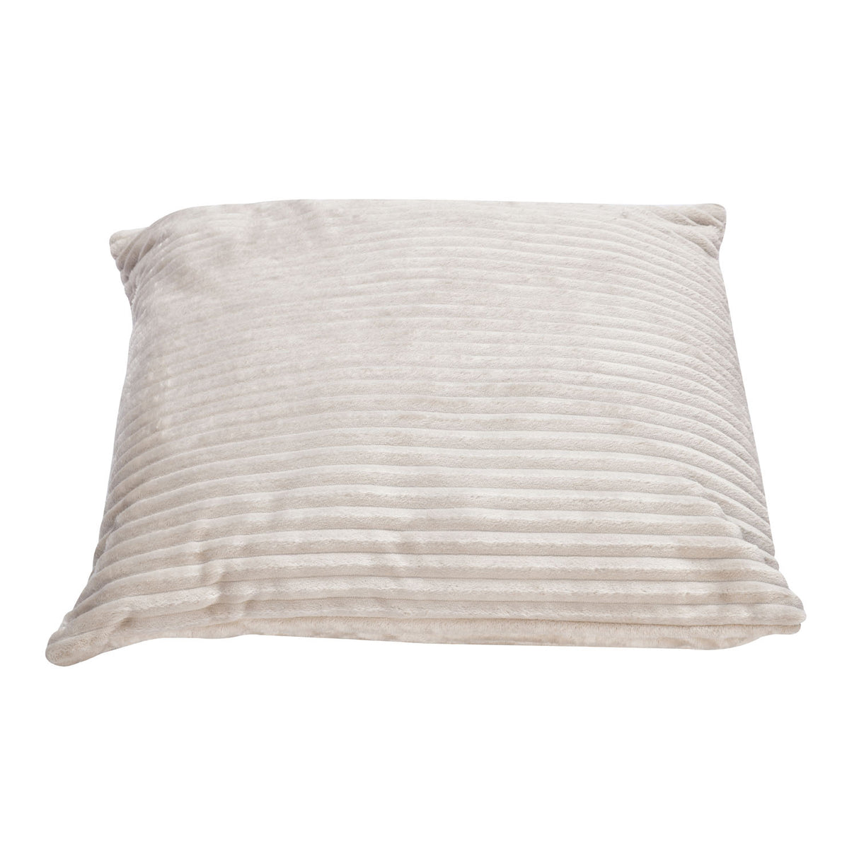 Fluted Flannel Polyester 24" x 24" Filled Cushion (Taupe)