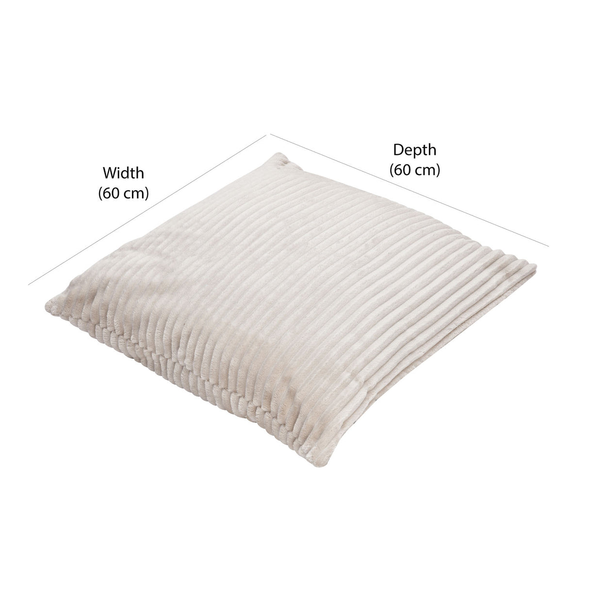 Fluted Flannel Polyester 24" x 24" Filled Cushion (Taupe)