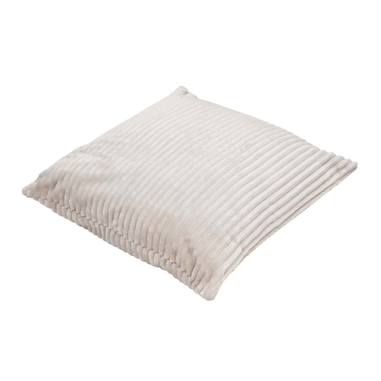 Fluted Flannel Polyester 24" x 24" Filled Cushion (Taupe)