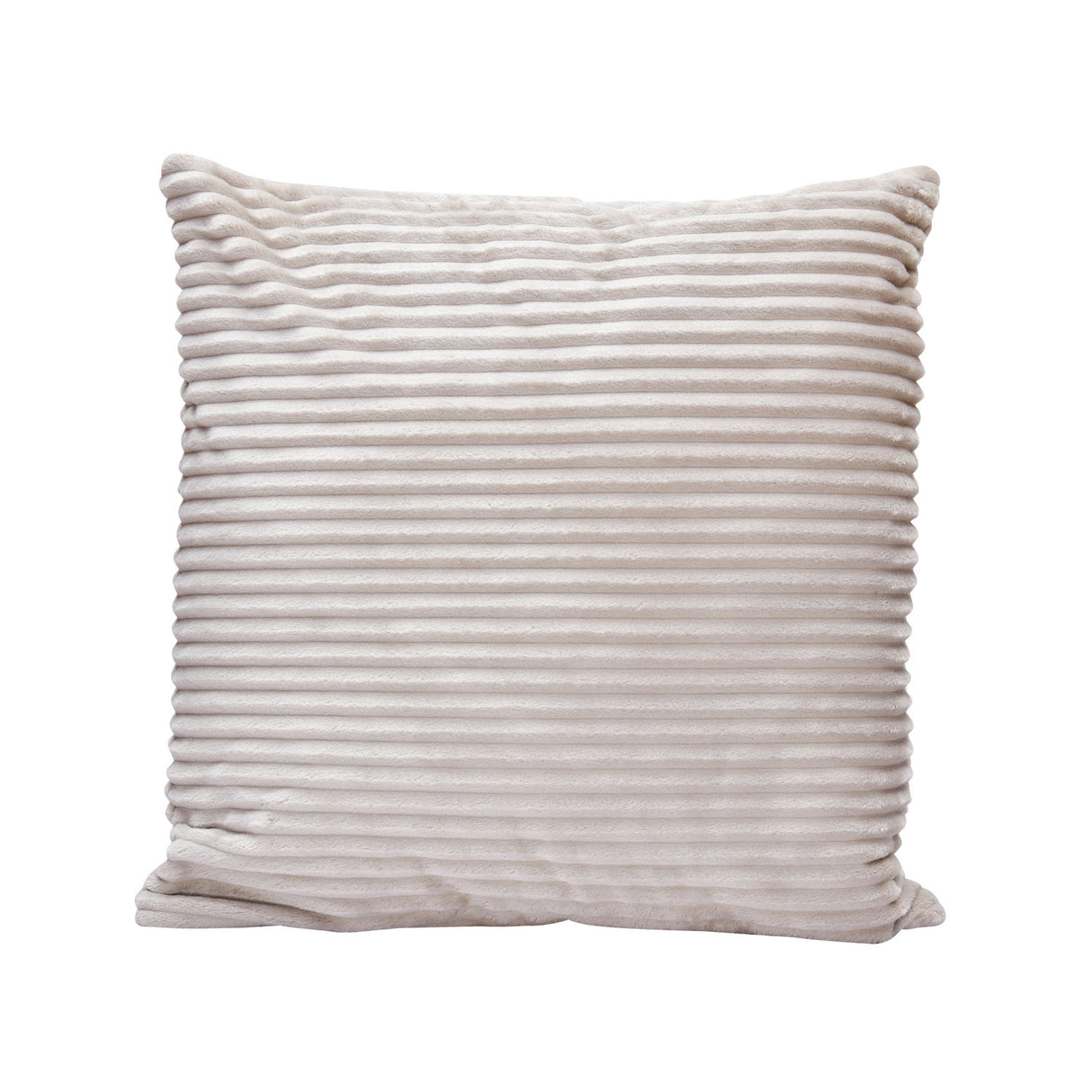 Fluted Flannel Polyester 24" x 24" Filled Cushion (Taupe)