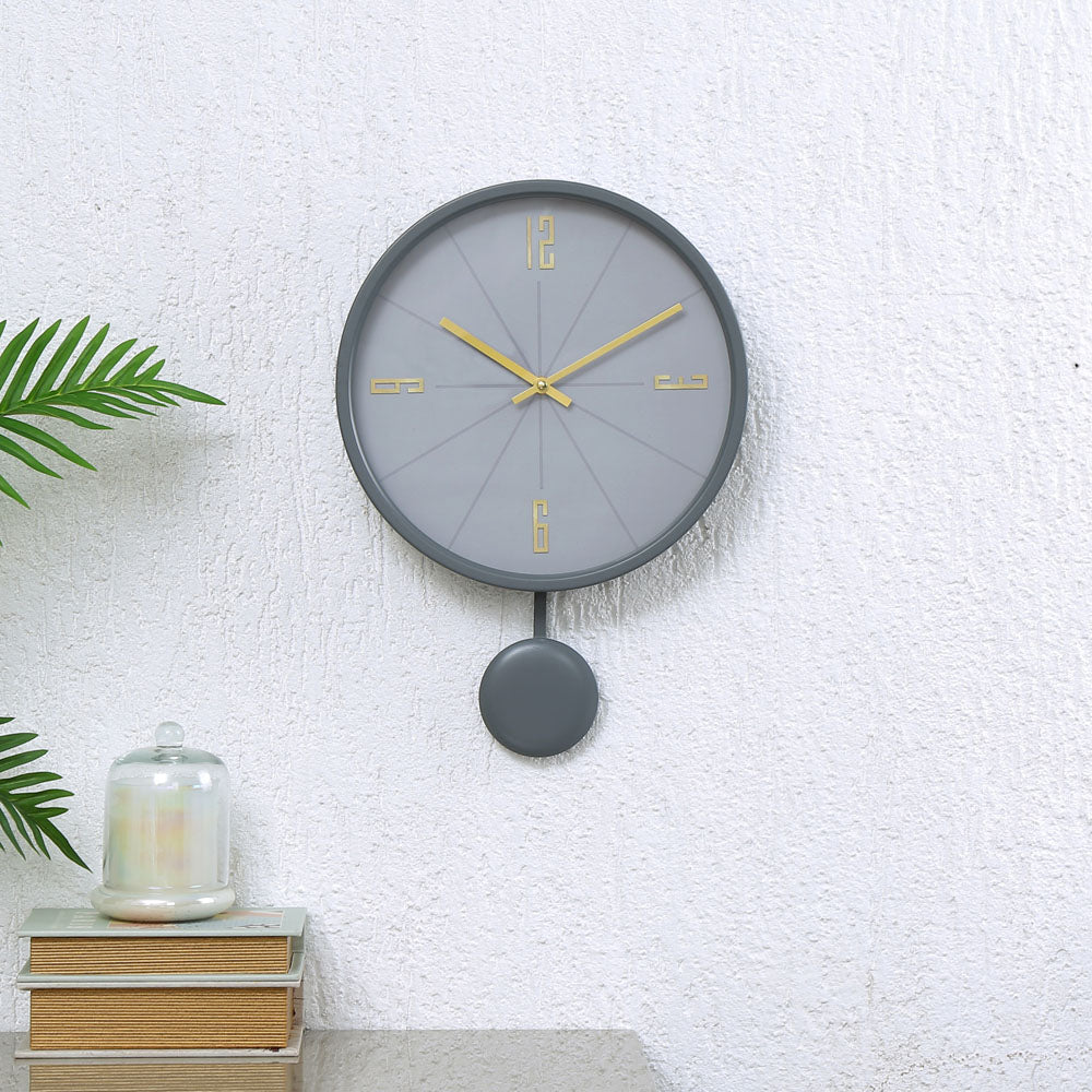 Nilkamal Round Analog Pendulam Wall Clock Grey