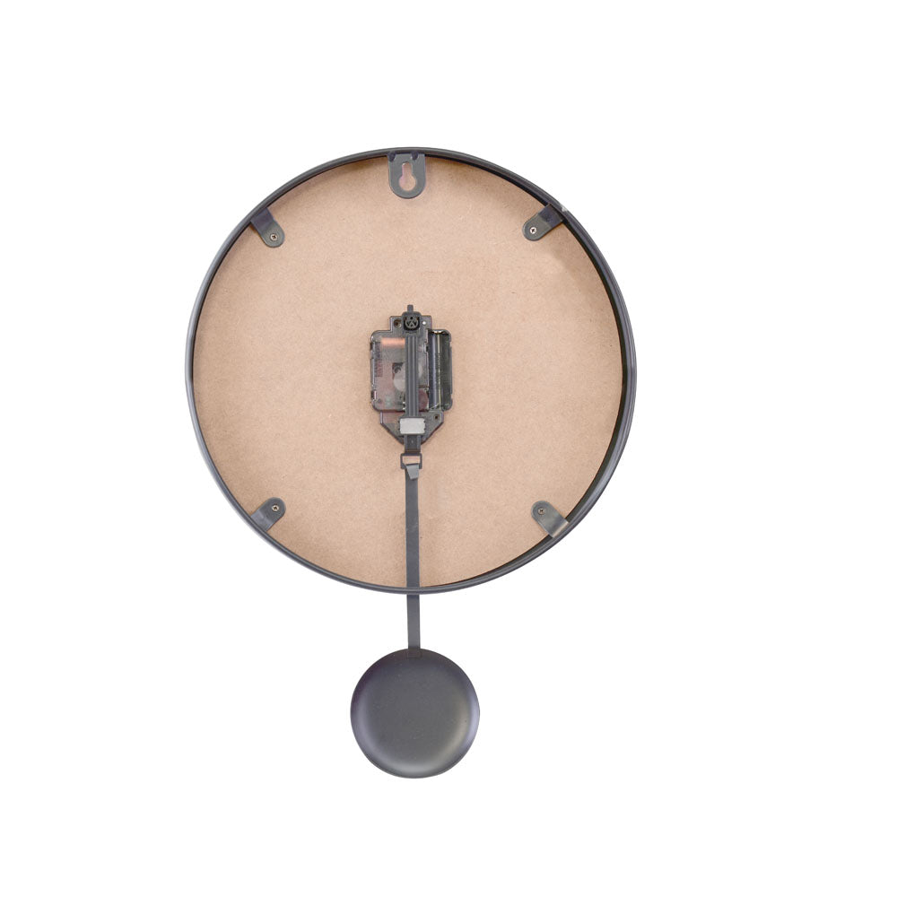 Round Analog Pendulam Wall Clock (Grey)