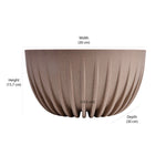 Semi Fluted Design Polypropylene Bowl Planter (Latte)