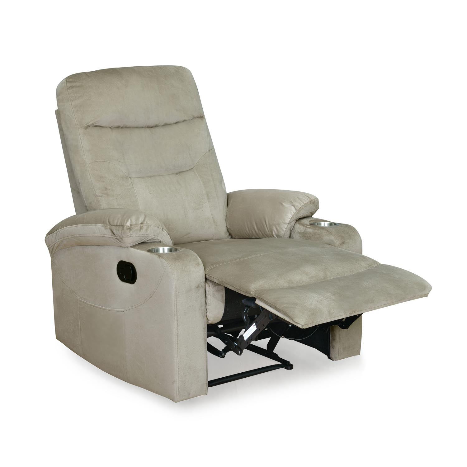 Parlor Massage Chair with Manual Recliner (Beige)