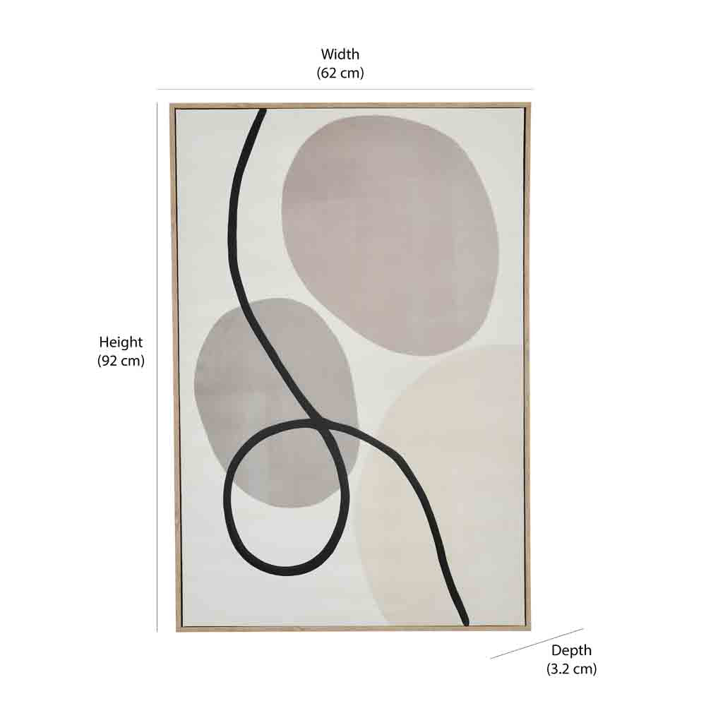 Abstract Decorative Wall Painting- Beige & Cream