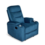 Parlor Massage Chair with Manual Recliner (Blue)
