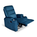 Parlor Massage Chair with Manual Recliner (Blue)