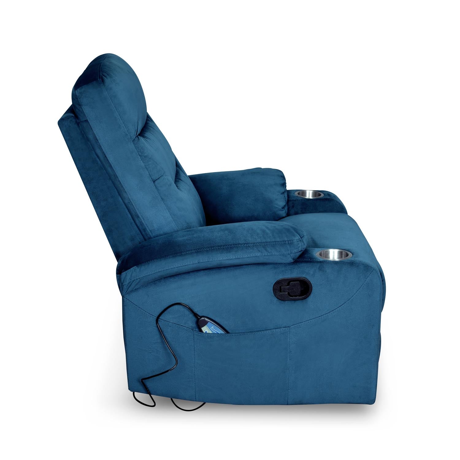 Parlor Massage Chair with Manual Recliner (Blue)