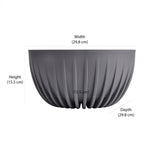 Semi Fluted Design Polypropylene Bowl Planter (Grey)