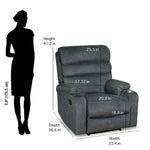 Ease Massage Chair with Manual Recliner and Wireless Charging- Blue