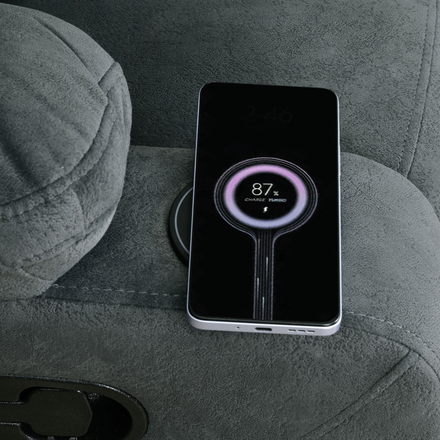 Ease Massage Chair with Manual Recliner and Wireless Charging- Blue