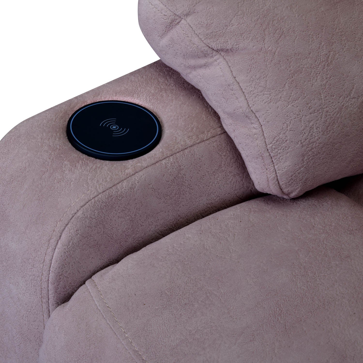Ease Massage Chair with Manual Recliner and Wireless Charging- Mauve