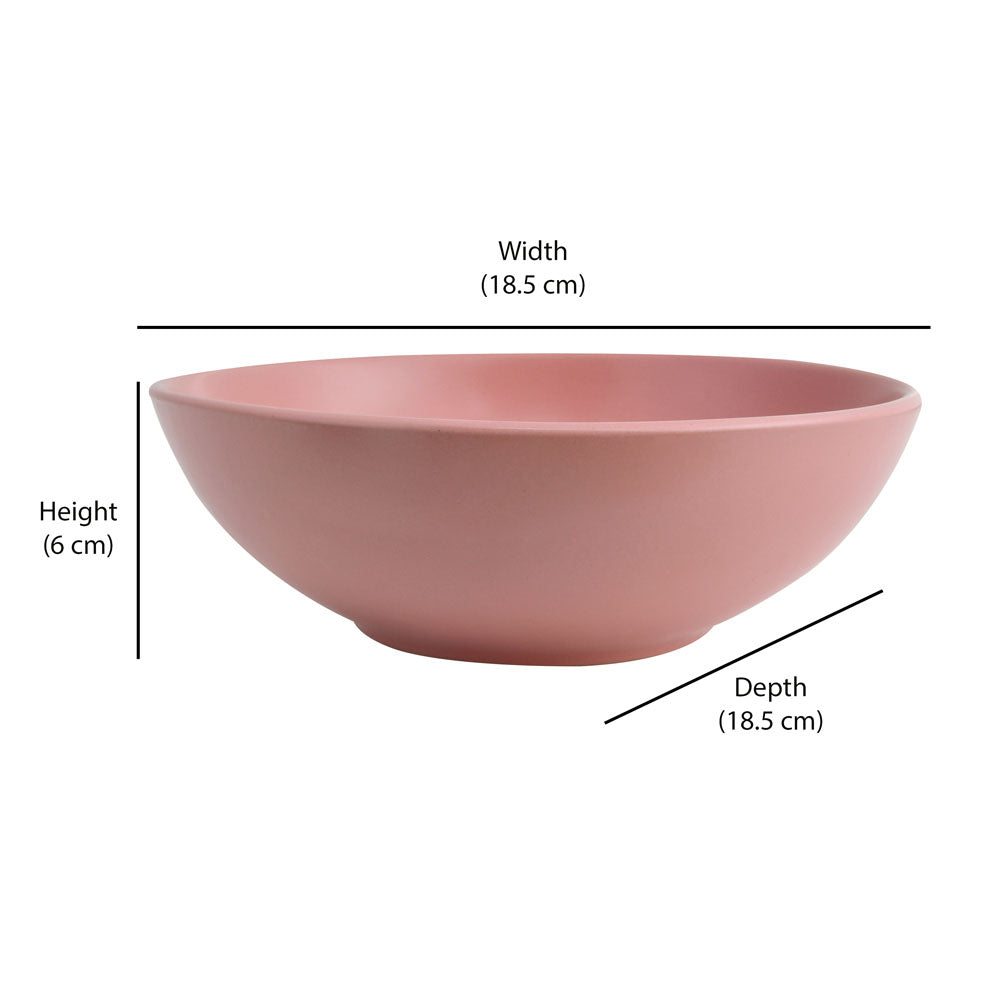 Stoneware Serving Bowl- Pink Matt