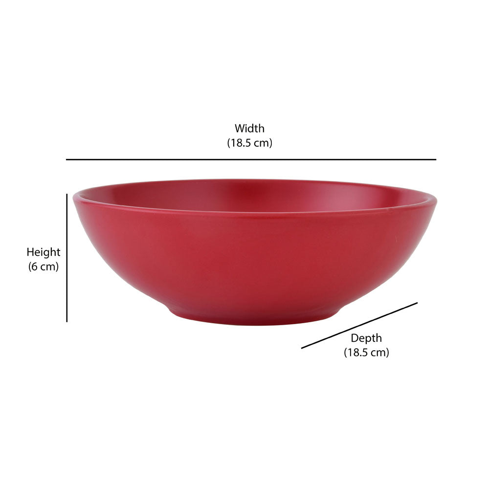 Stoneware Serving Bowl- Red Matt