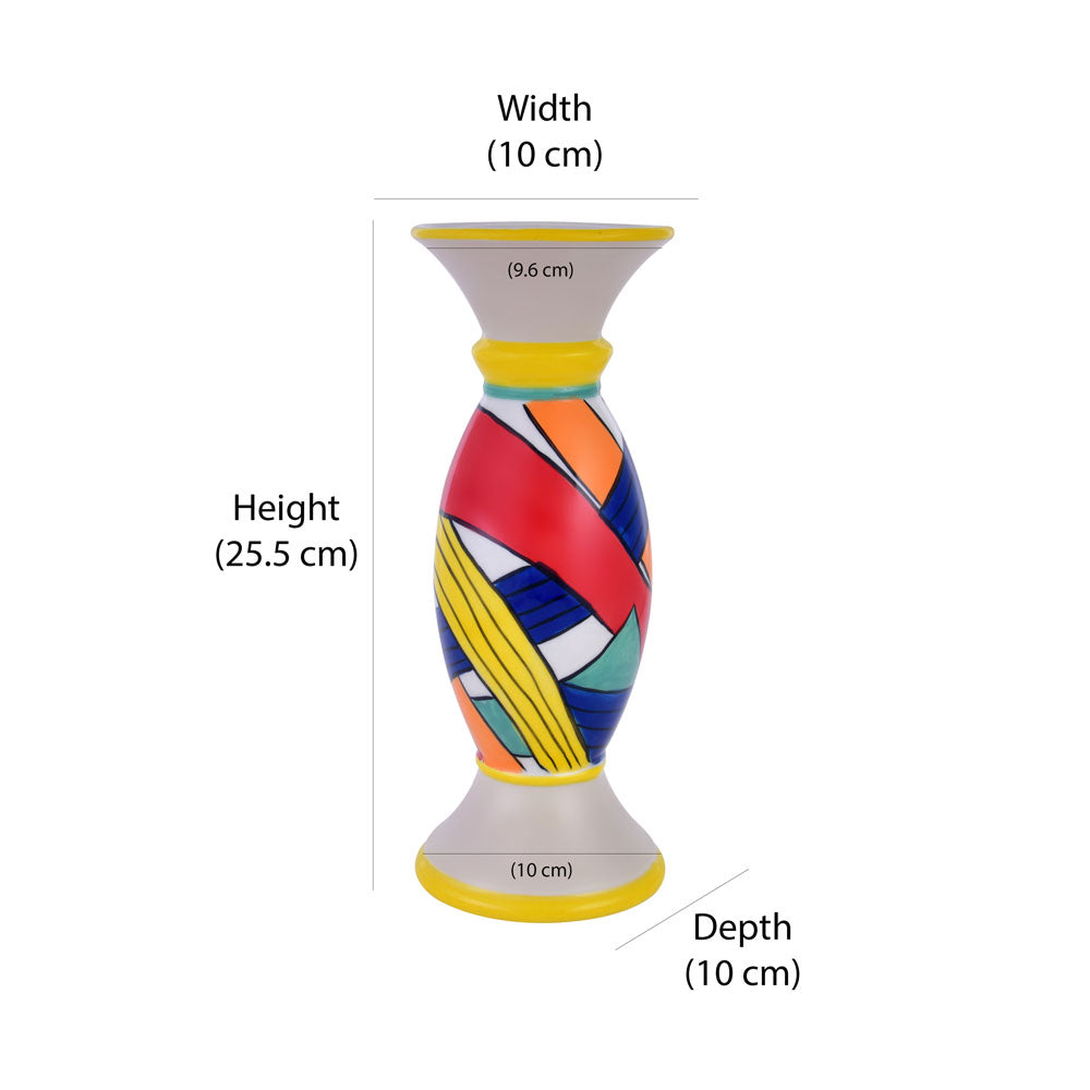 Decorative Hand Painted Ceramic Candle Holder (Small, Multicolor)