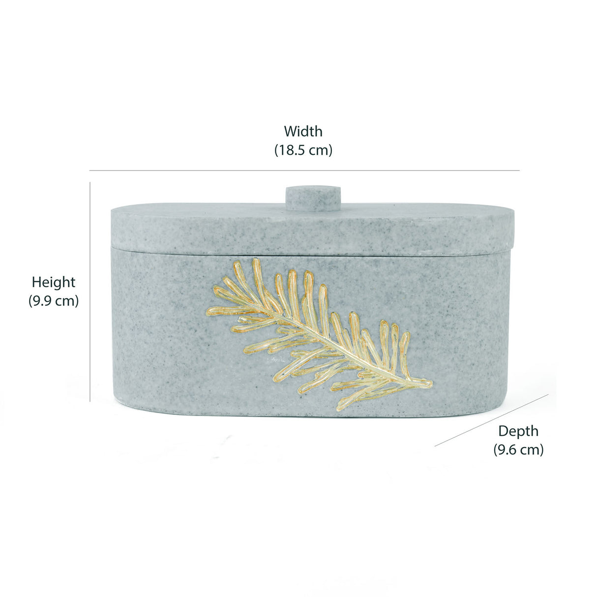 Leaf Design Polyresin Storage Box Organiser (Grey)