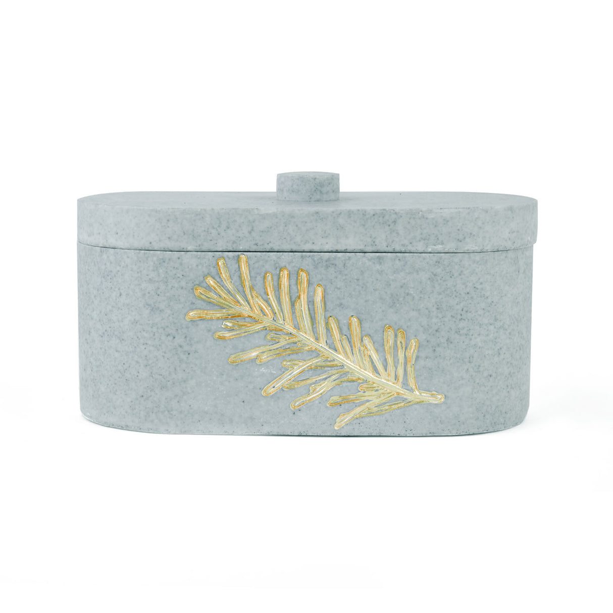 Leaf Design Polyresin Storage Box Organiser (Grey)