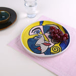 Round Hand Painted Ceramic Platter (Multicolor)