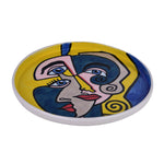 Round Hand Painted Ceramic Platter (Multicolor)