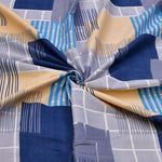 Abstract Microfiber Double Bedsheet With 2 Pillow Covers (Multicolor)