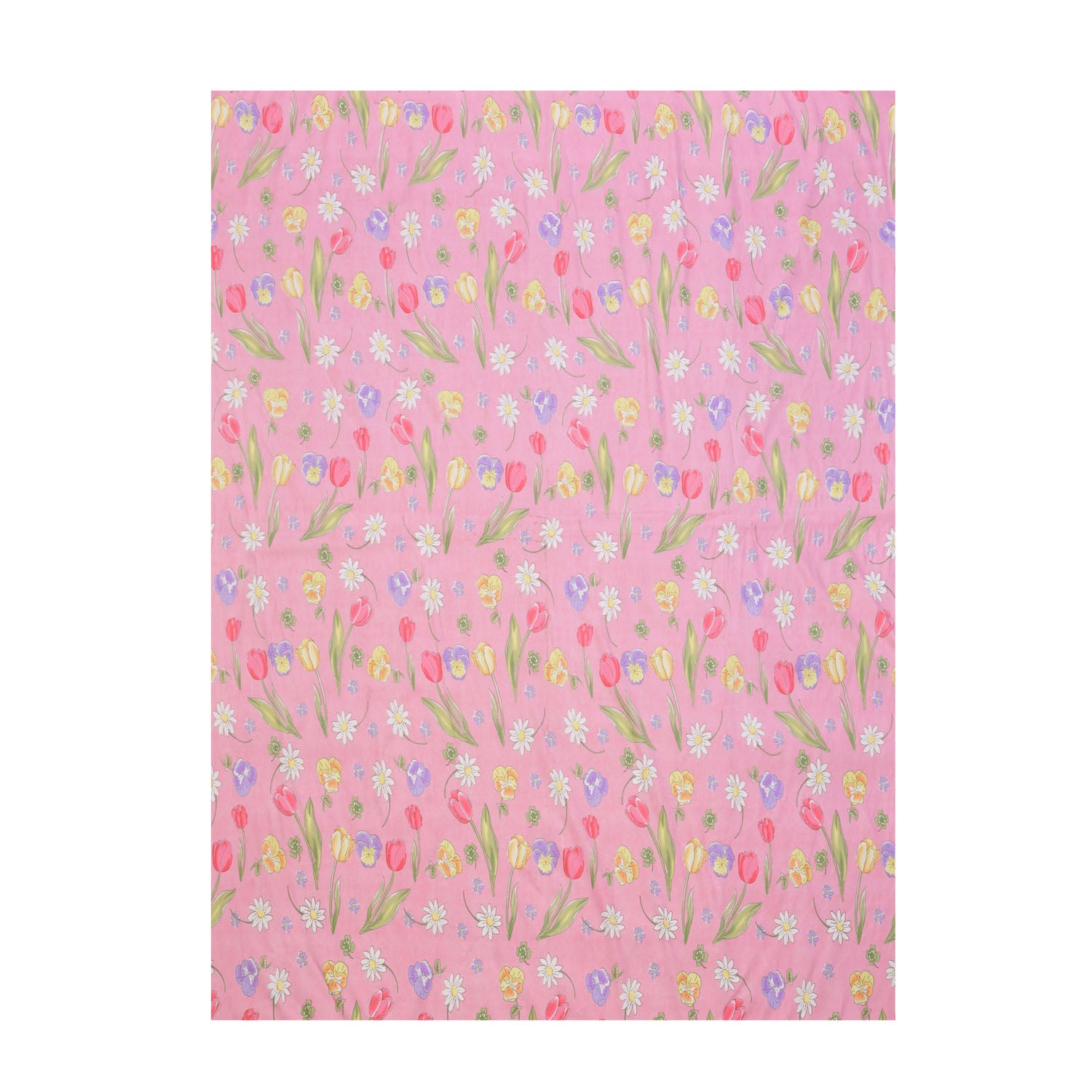 Floral Microfiber Double Bedsheet With 2 Pillow Covers (Pink)