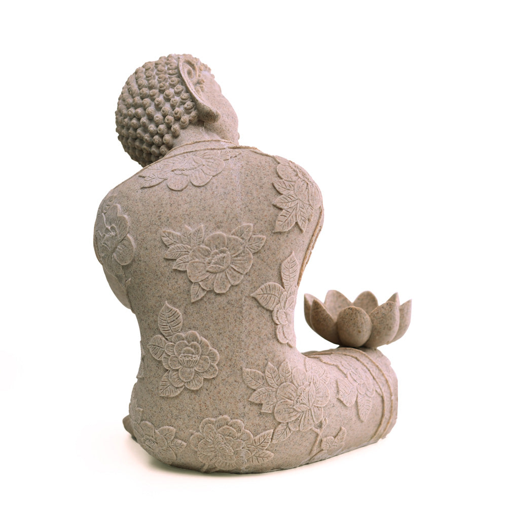 Buddha Resting On Knee Polyresin Showpiece 23 cm (Sand)