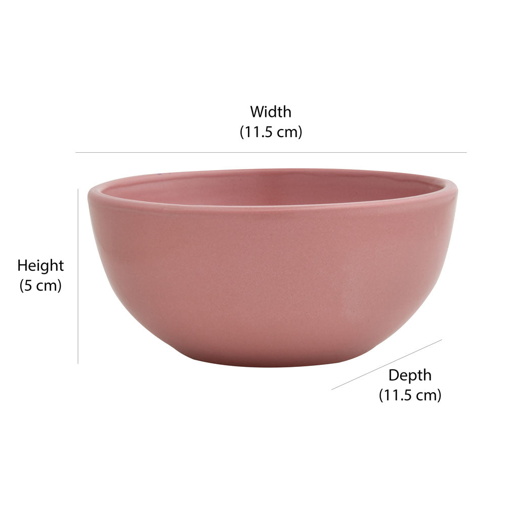 Stoneware Serving Dip Bowl - Pink Matt