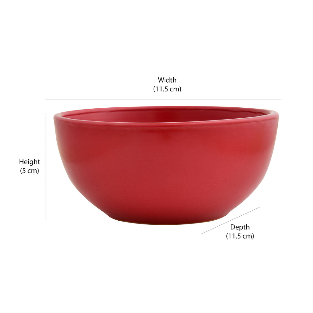 Stoneware Serving Dip Bowl- Red Matt