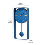 Rectangular Metal Pendulum Wall Clock (Navy Blue)