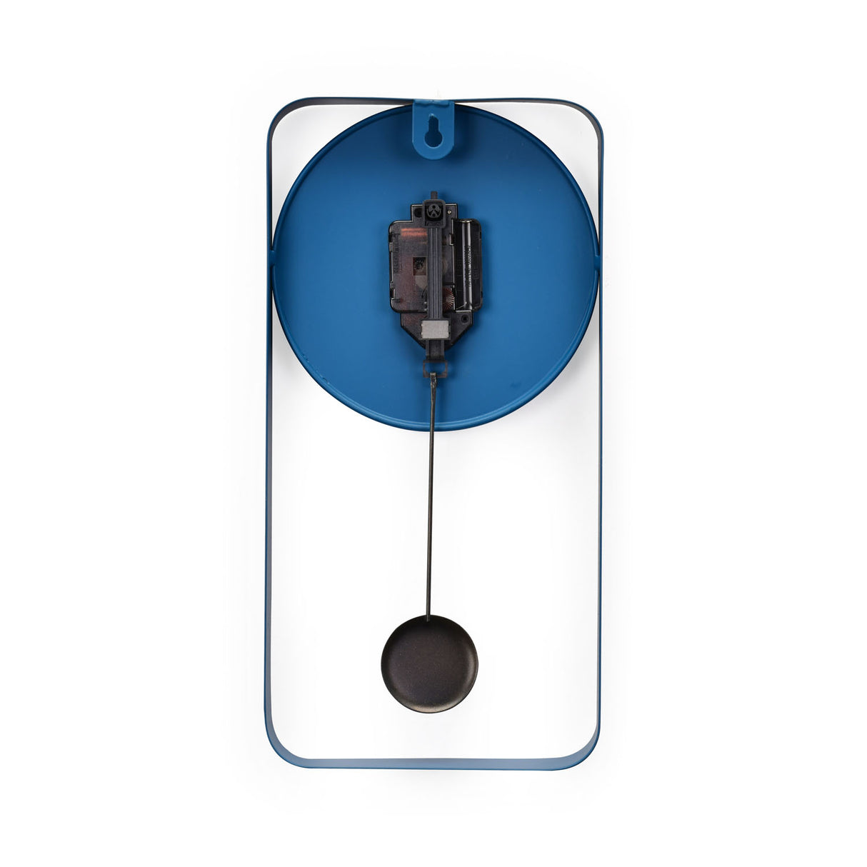 Rectangular Metal Pendulum Wall Clock (Navy Blue)