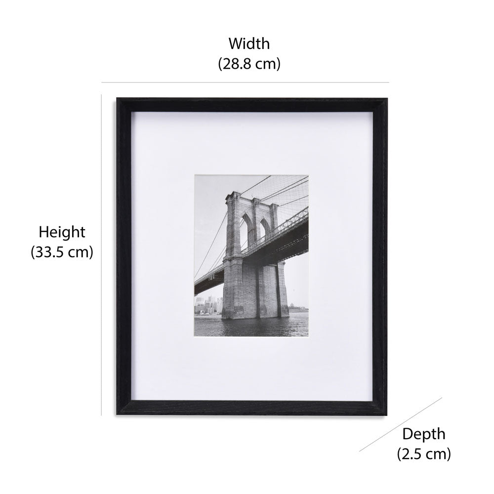 Single MDF Wall Mounted Photo Frame- Black, 5 x 7 Inch