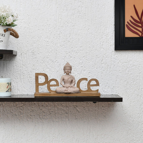Nilkamal Decorative Buddha Peace Polyresin Showpiece (Sand)