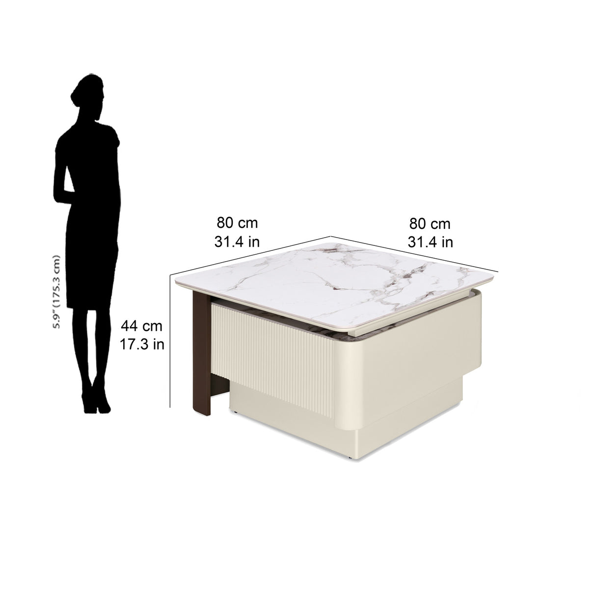 Glossa Center Table (White & Grey)