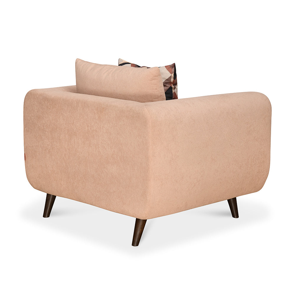Harper 1 Seater Fabric Sofa- Peach