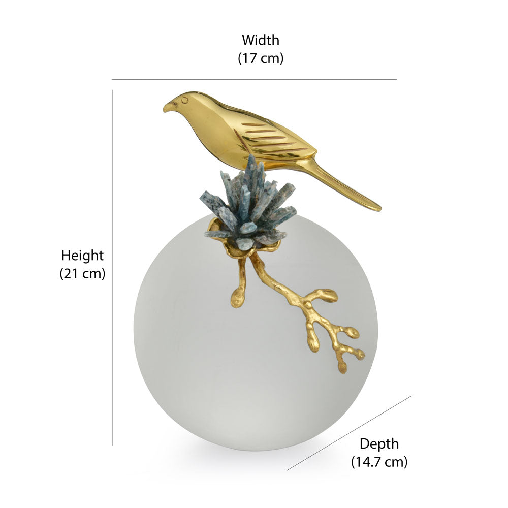 Bird On Ball Large Metal Showpiece- Gold
