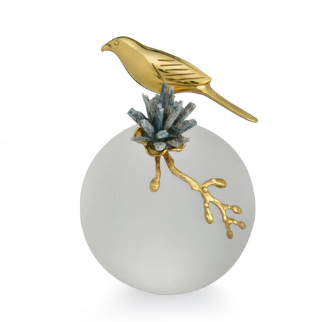 Bird On Ball Large Metal Showpiece- Gold