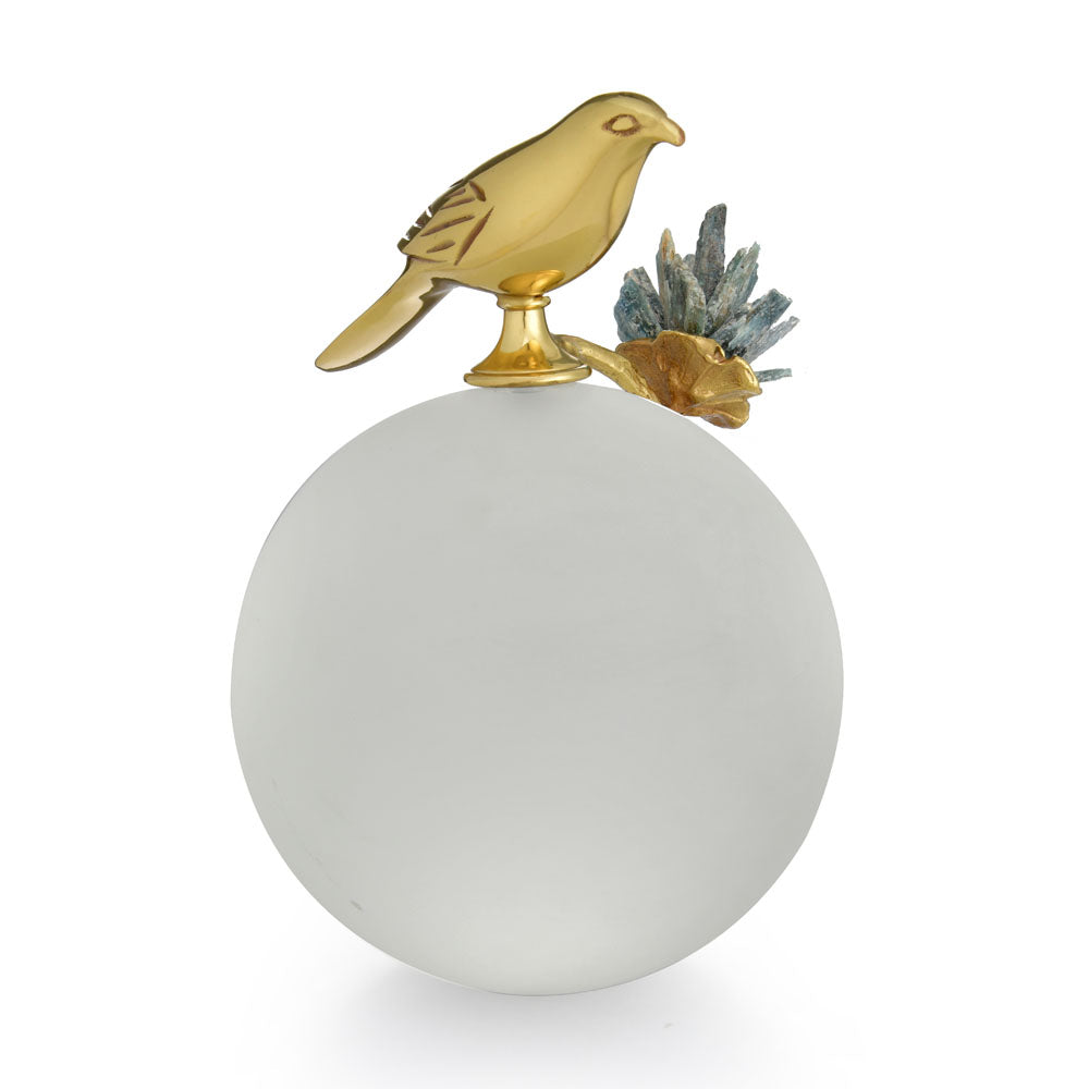 Bird On Ball Large Metal Showpiece- Gold