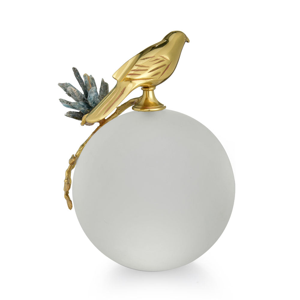 Bird On Ball Large Metal Showpiece- Gold