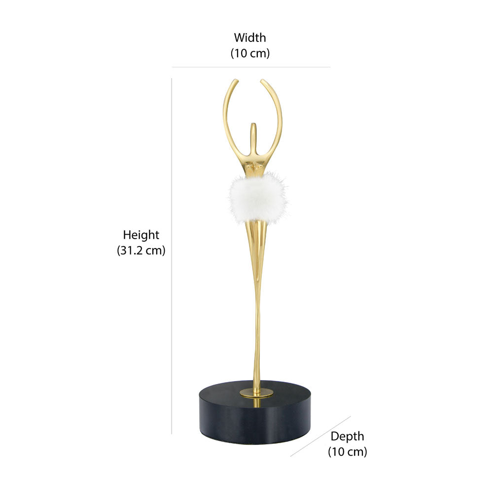 Ballerina Dancing Metal Showpiece- Gold