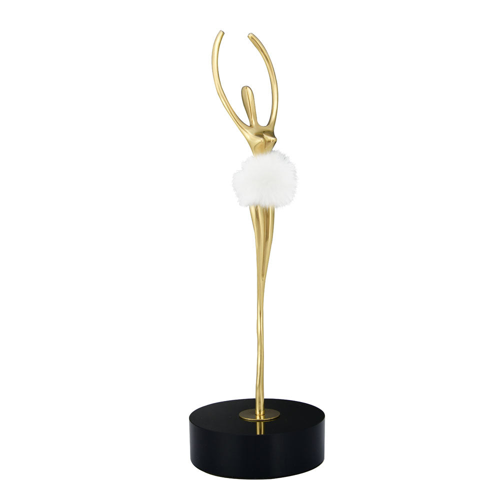 Ballerina Dancing Metal Showpiece- Gold