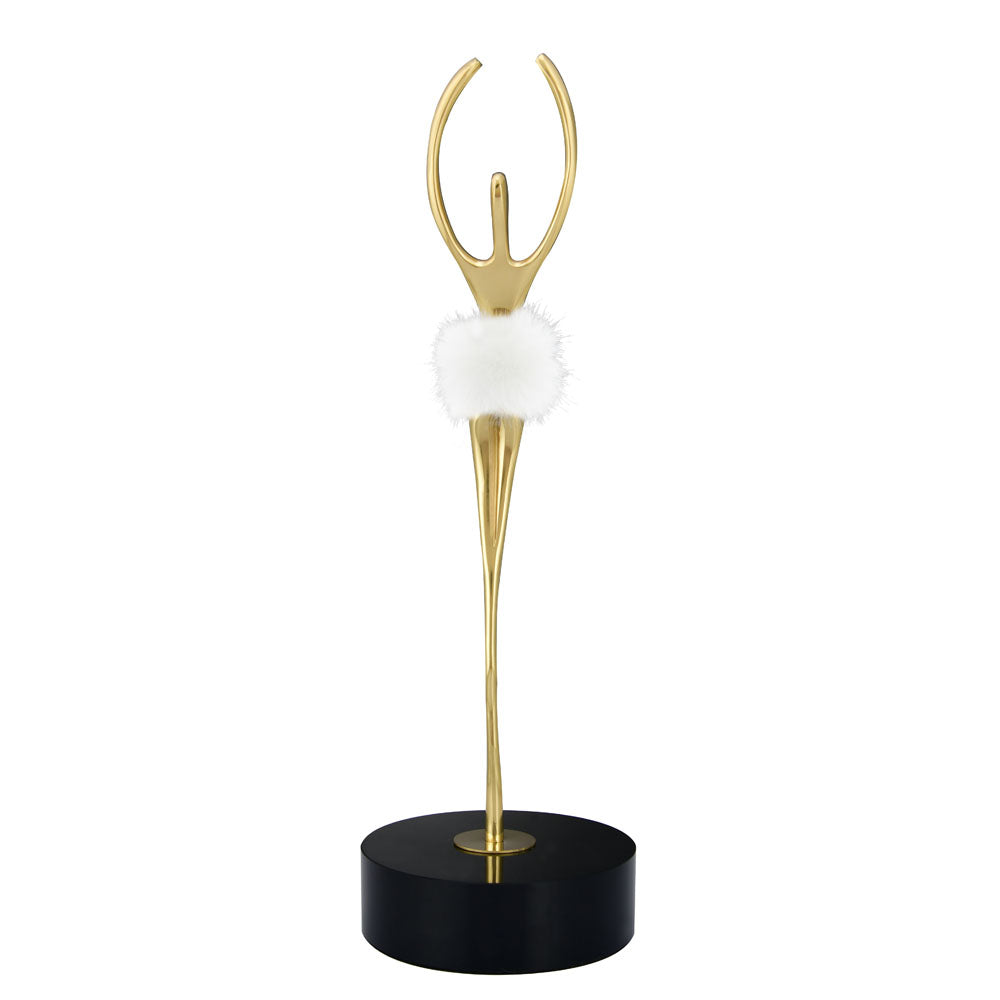 Ballerina Dancing Metal Showpiece- Gold