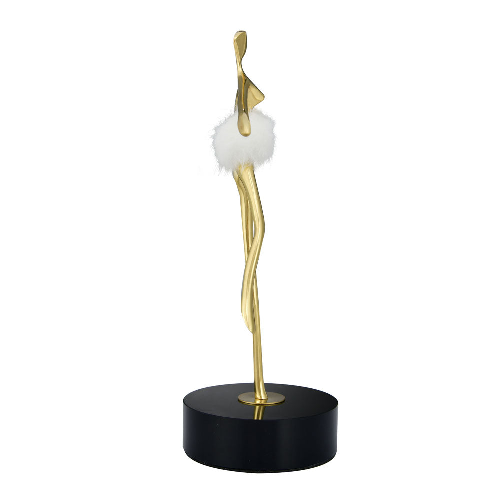 Ballerina Dancing Metal Showpiece- Gold