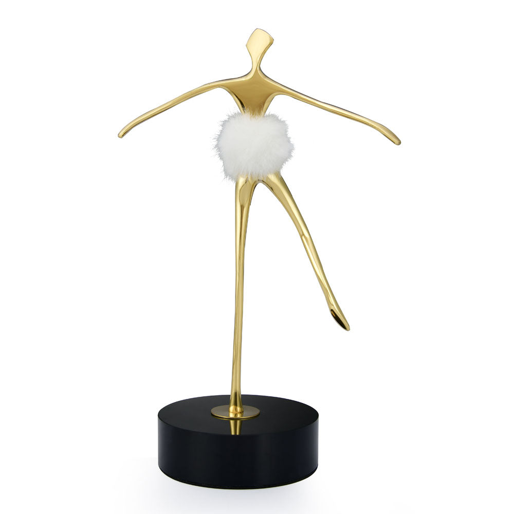 Ballerina Dancing Metal Showpiece- Gold