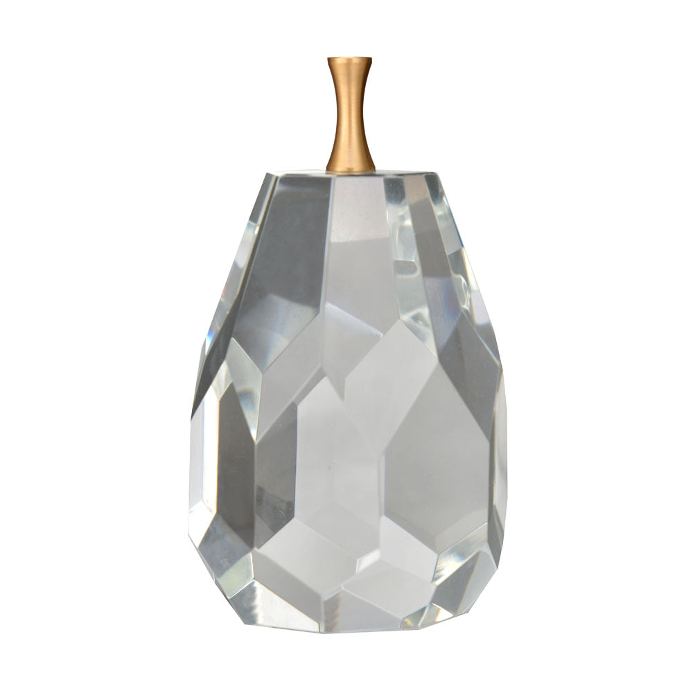 Decorative Crystal Pear Showpiece- Gold