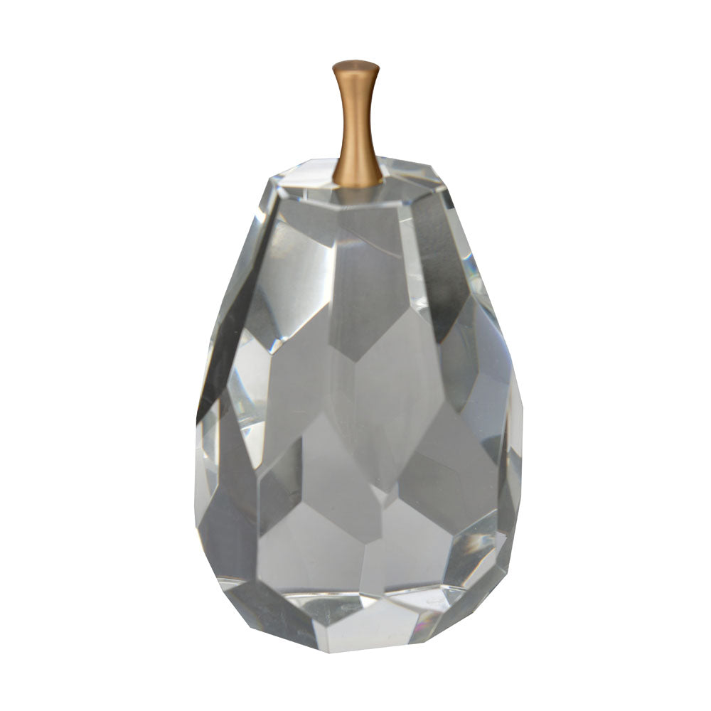 Decorative Crystal Pear Showpiece- Gold