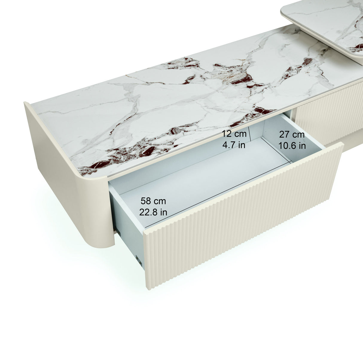 Glossa Low Height Unit (White & Grey)