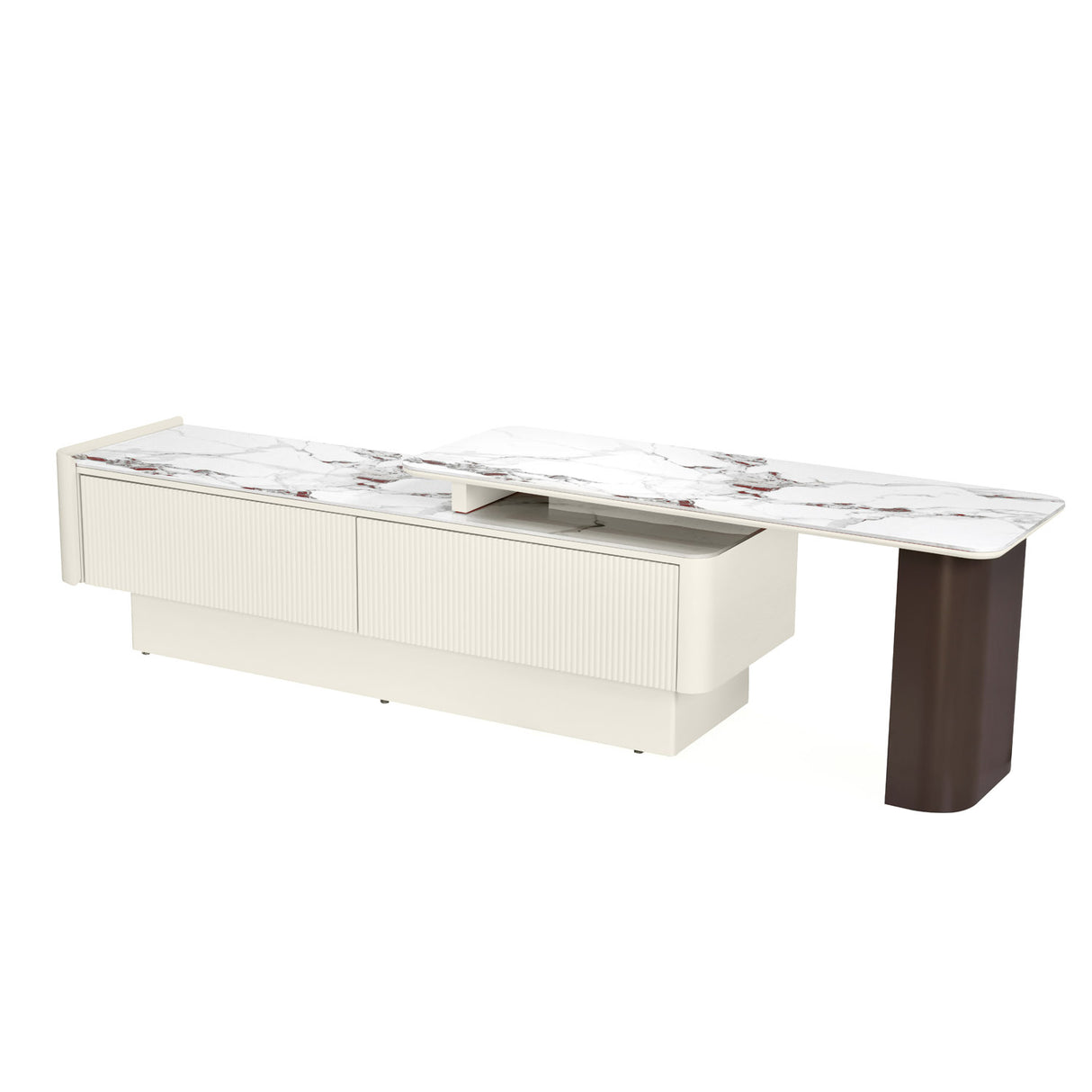 Glossa Low Height Unit (White & Grey)